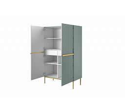 Kredenc Nicole - šalvěj MDF / zlaté nožky