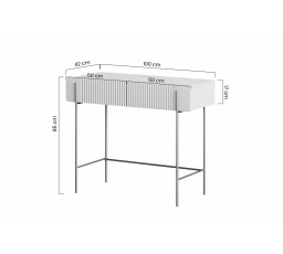 MALMI Toaletní stolek 100 2SZ - kašmír / černé nohy