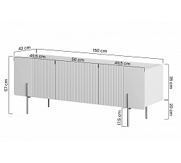 MALMI RTV 150 2D1SZ - kašmír / zlaté nohy