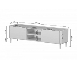ELIVO RTV 170 1K1SZ - kašmír / olejovaný dub / nohy kašmír