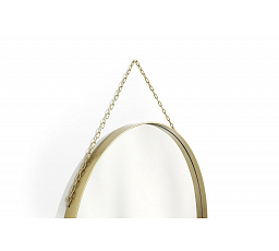 Kulaté zrcadlo Nicole v kovovém rámu 80 cm - zlaté