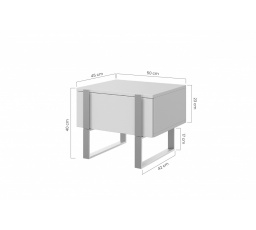 Sada nočních stolků Verica 2 ks. - dub sušenkový / černé nožky