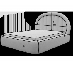 Tapedo postel + kovový rám/plynový zvedák/úložný prostor 160x200 Amore 35 1