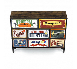 Komoda 103x30x78cm, mdf, vícebarevná, AUK-W2104 BK