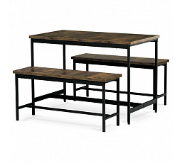 Jídelní set s 2 židlemi, 110x60x75cm, mdf, old wood, AUT-G1175 OLW