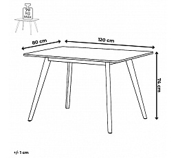 Jídelní stůl 120x80cm, mdf DT-304 WT