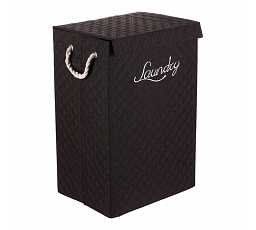 Koš prádelní - látkový s uchy, hranatý, černý