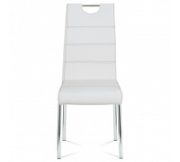 Jídelní židle, bílá, ekokůže, HC-484 WT