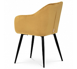 Jídelní židle, žlutá, sametová látka, PIKA YEL4