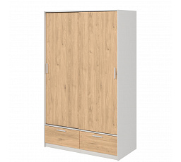 Šatní skříň LINCOLN 2D2S, Bílá/Jackson hickory