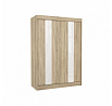 Posuvná skříň s lacobelem KAREN 150 Sonoma+White Lacobel