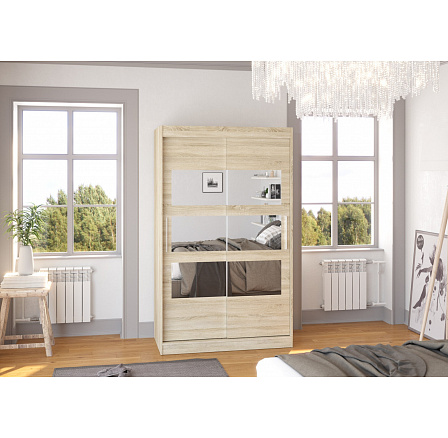 Posuvná skříň se zrcadlem KOLORADO 120 Sonoma+Sonoma