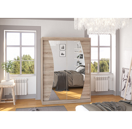 Posuvná skříň se zrcadlem MODESTO 150 Truffle+Truffle