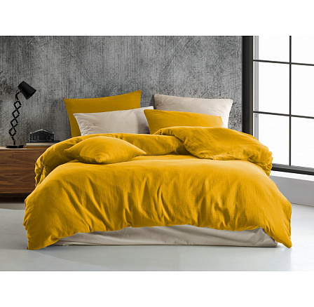 Francouzské mušelínové povlečení žluté