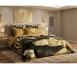 Moderní 3D povlečení 140x200, 70x90 Leaf gold