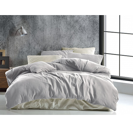 Mušelínové povlečení 140x200, 70x90 cm světle šedé