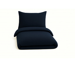 Mušelínové povlečení 140x220, 70x90 cm tmavě modré