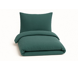 Mušelínové povlečení 140x220, 70x90 cm petrolové