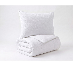 Prodloužené povlečení krep UNI 140x220, 70x90cm Bílé nitěný knoflík