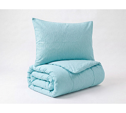 Prodloužené povlečení krep UNI 140x220, 70x90cm mint nitěný knoflík