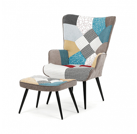 Relaxační křeslo, vícebarevná, sametová látka, AK-303 PW2