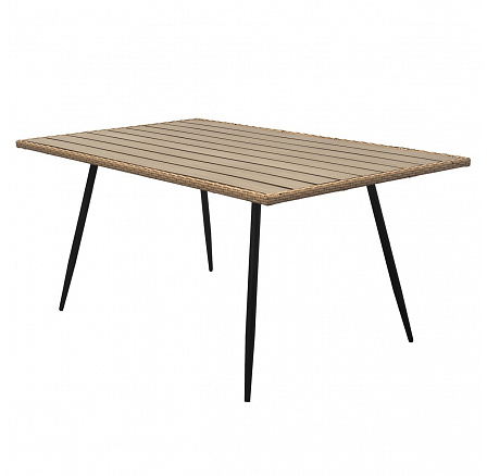 Zahradní stůl 160x95cm, kov, polywood, hnědá, AZ-F1407 NAT