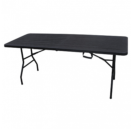 Zahradní stůl 180x74cm, kov, plast, černá, AZ-K1003 BK