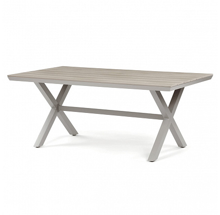 Zahradní stůl 180x100cm, hliník, polywood, béžová, AZT-S1510 OAK