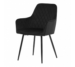 Jídelní židle, černá, sametová látka, DCH-215 BK4