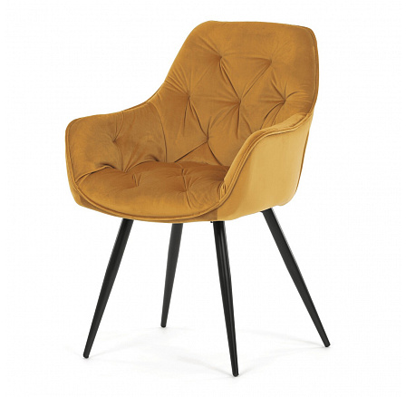 Jídelní židle, žlutá, sametová látka, DCH-421 YEL4