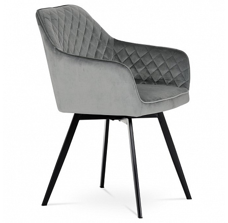 Jídelní židle, šedá, sametová látka, DCH-425 GREY4
