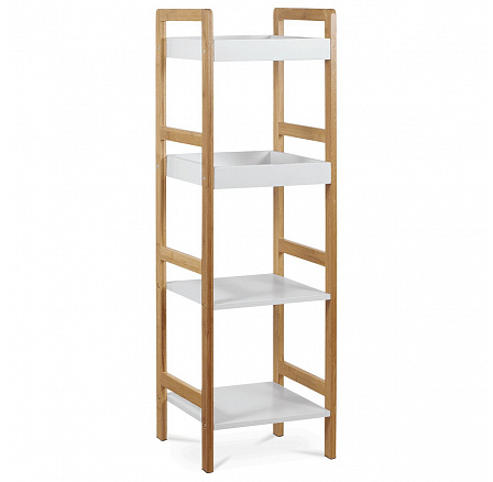 Regál, masiv, bílá, DR-013-4 Regál, masiv, bílá, DR-013-4