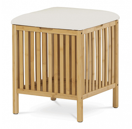 Taburet s úložným prostorem, bambus, přírodní, DR-B066 NAT