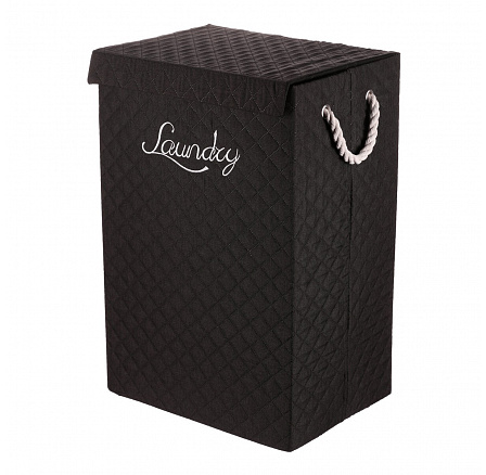 Koš prádelní - látkový s uchy, hranatý, černý Koš prádelní - látkový s uchy, hranatý, černý