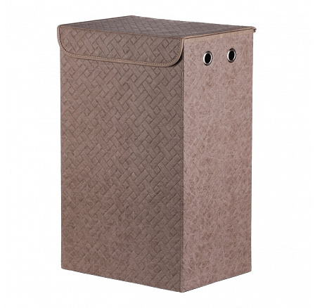 Koš pádelní - látkový s víkem, hnědá barva Koš pádelní - látkový s víkem, hnědá barva