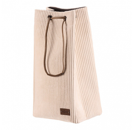 Koš prádelní - manšestr, stahovací, krémová barva