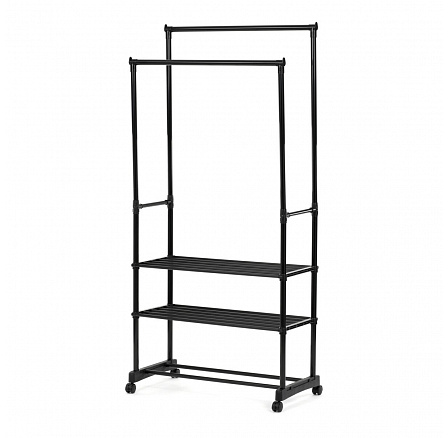 Stojan na šaty, kov, černá, GD-166 BK