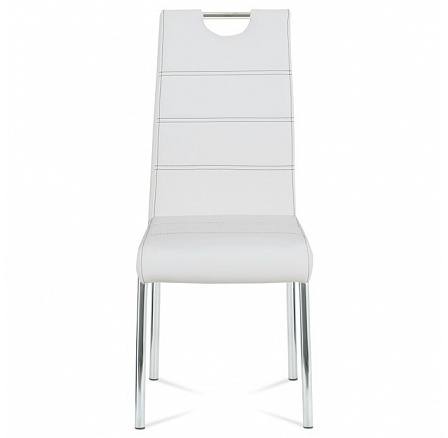 Jídelní židle, bílá, ekokůže, HC-484 WT