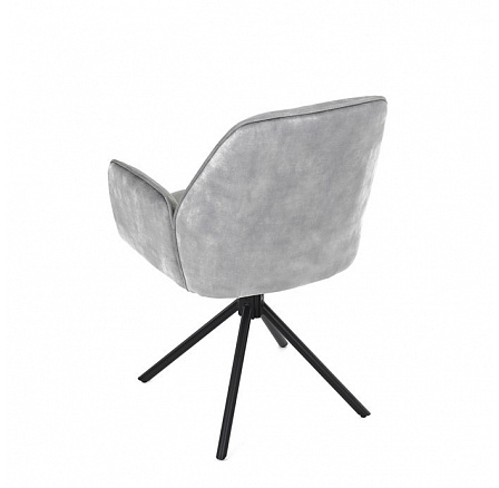 Jídelní židle, šedá, sametová látka, HC-511 SIL4