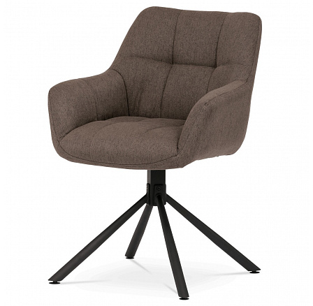 Židle jídelní, hnědá, hladká látka, HC-532 BR2
