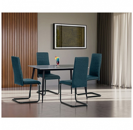 Jídelní stůl 130x70cm, keramika, mramor, HT-403M GREY