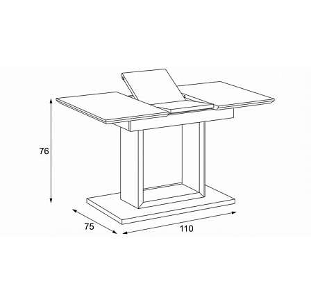 Jídelní stůl rozkládací 110-150x75 cm, mdf, bílá, HT-430 WT