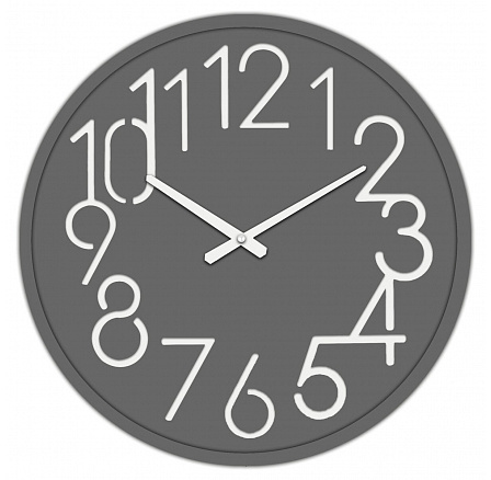 Hodiny nástěnné - pr. 60 cm, MDF, tmavě šedé