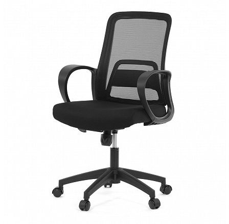 Kancelářská židle, houpací mechanismus, černá síťovina, KA-S3015 BK