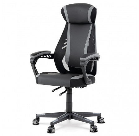 Herní křeslo, houpací mechanismus, šedá ekokůže, KA-Y213 GREY Herní křeslo, houpací mechanismus, šedá ekokůže, KA-Y213 GREY