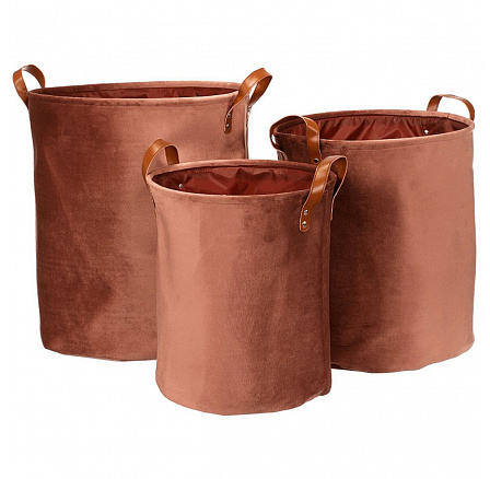 Koš prádelní - látkový, samet, červený, cena za sadu 3 ks Koš prádelní - látkový, samet, červený, cena za sadu 3 ks