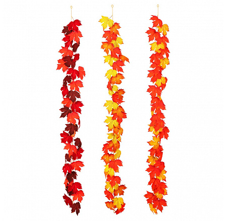 Javor - girlanda z umělého listí, mix 3 barev, cena za 1 ks Javor - girlanda z umělého listí, mix 3 barev, cena za 1 ks