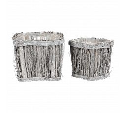 Obal na květiny z proutí, sada 2ks. Cena za sadu.