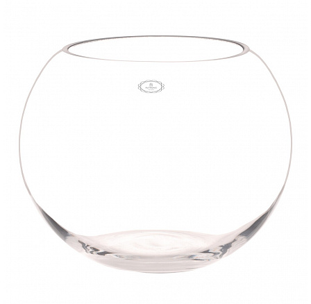 Váza skleněná - tvar kulaté mísy, čirá