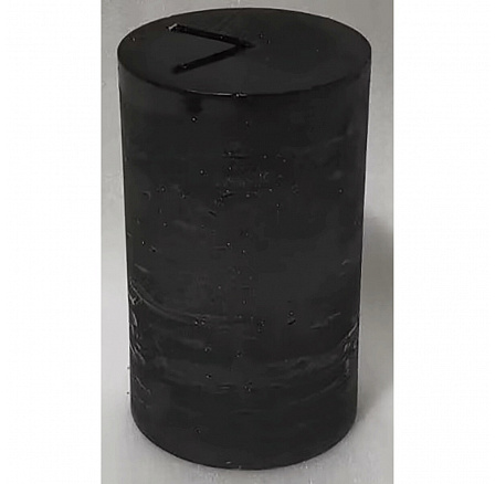Svíčka válcová - výška 15 cm, parafínový vosk, černá Svíčka válcová - výška 15 cm, parafínový vosk, černá